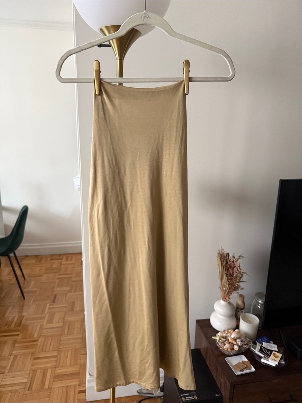 VINTAGE Plein Sud Beige/Camel Midi Skirt